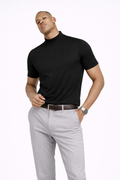 Camiseta Mock Neck Essential Fit™ de Estilo Minimalista Premium