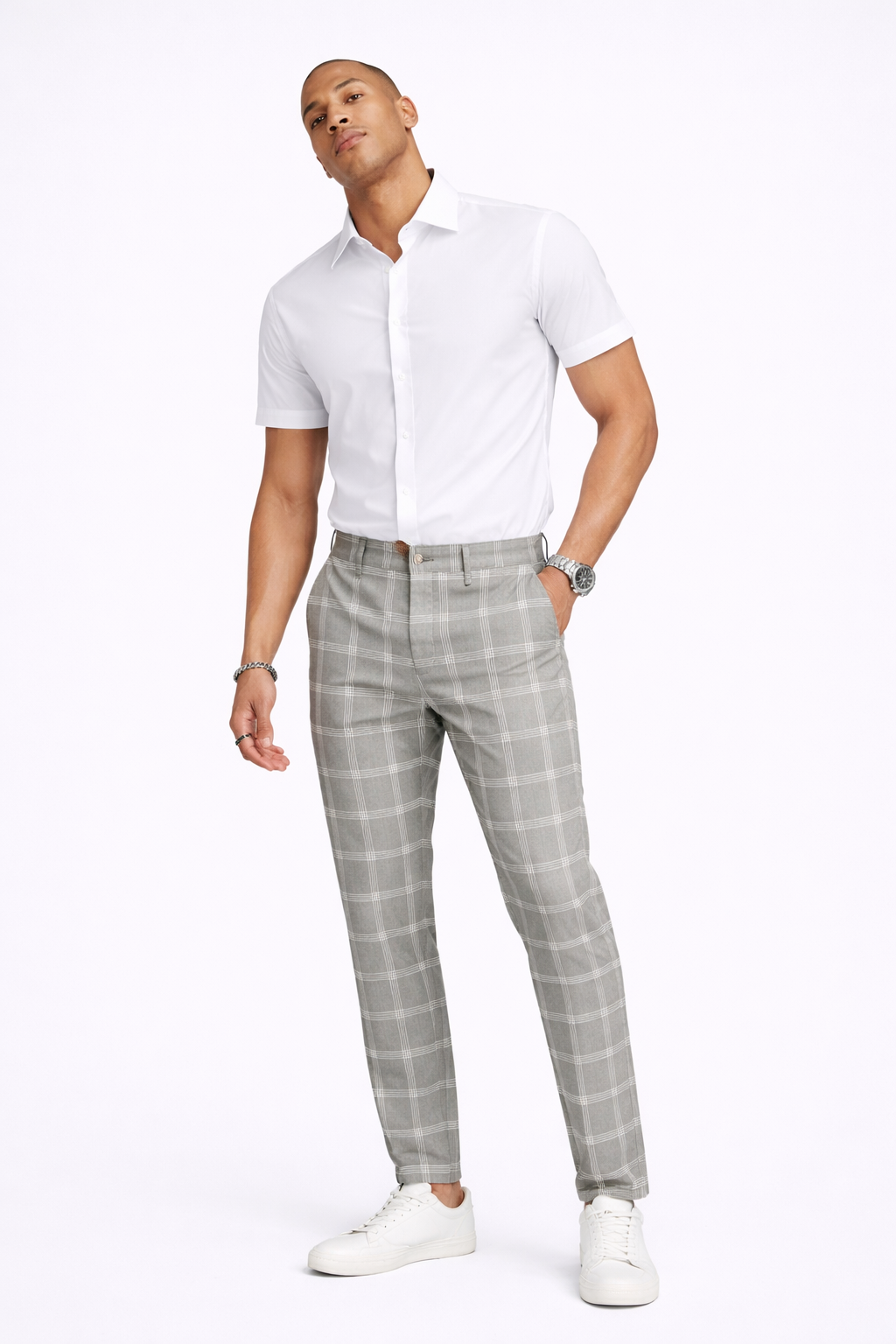 Pantalón Urbano Slim Fit Cuadros Elegance™ – Estilo Moderno y Comodidad Premium
