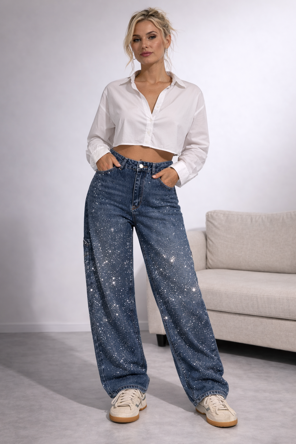 Jeans Brillo Glam Wide Leg - Urban Style