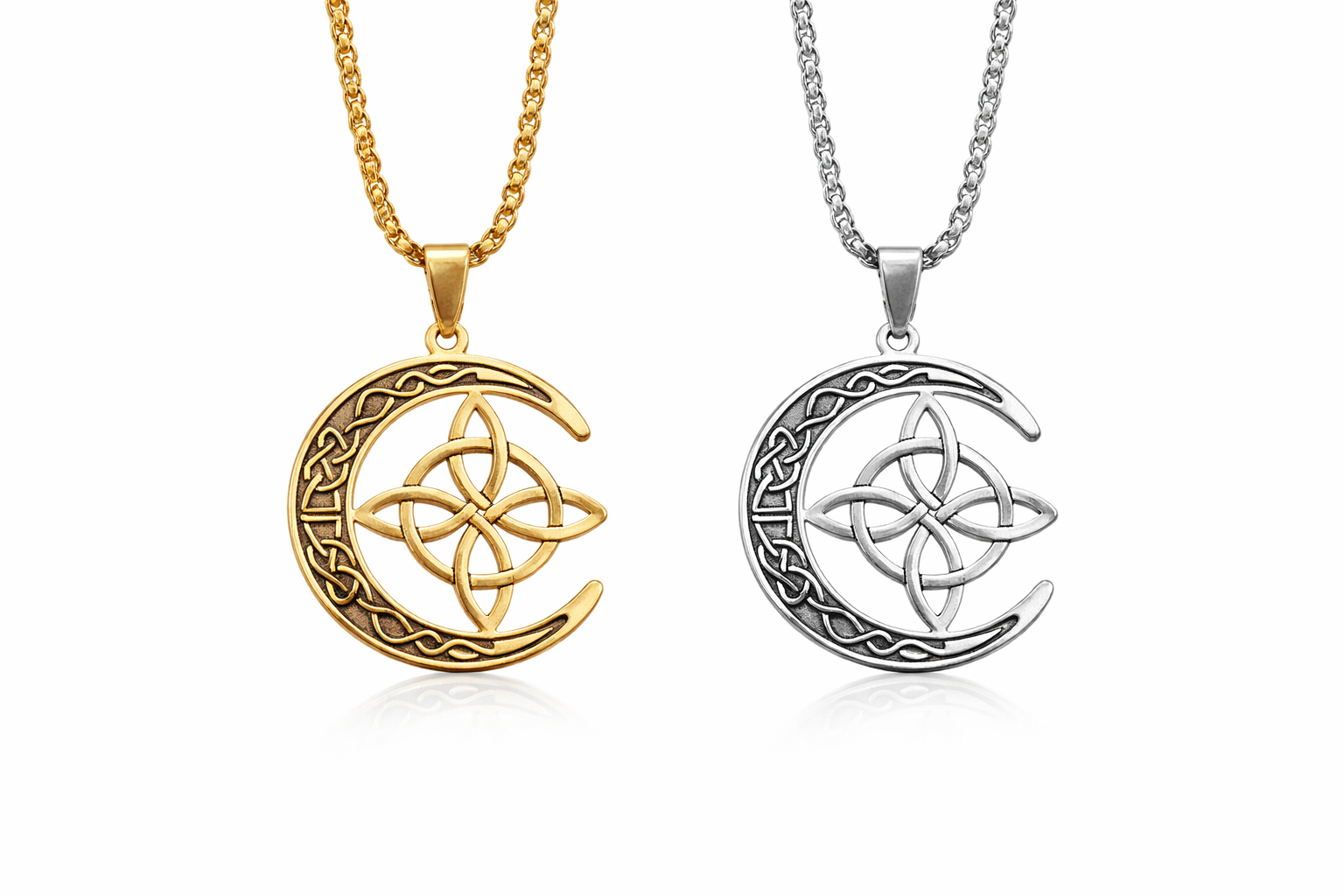 Collar Lunar Celtix™ – Colgante Místico de Nudo Celta con Cadena Premium