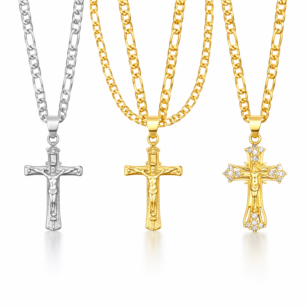 Collar Divine Cross™ – Colgante Clásico de Cruz con Cadena Elegante