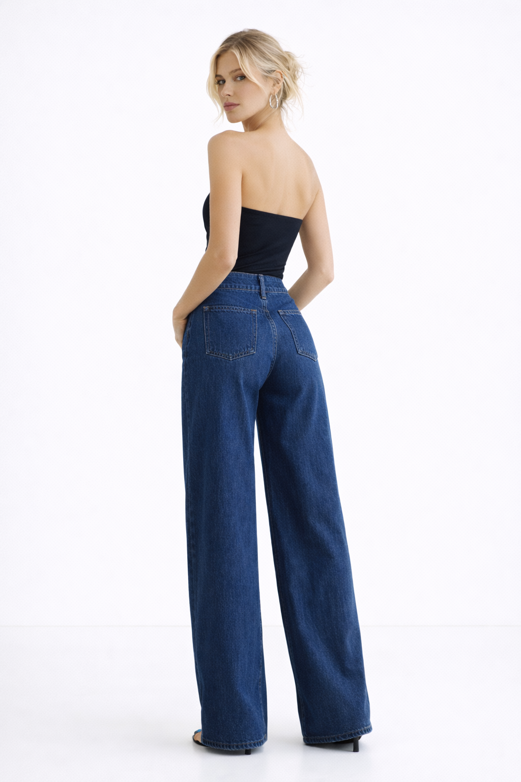 Pantalón Denim Elegance™ – Corte Amplio con Cintura Alta Estilizada