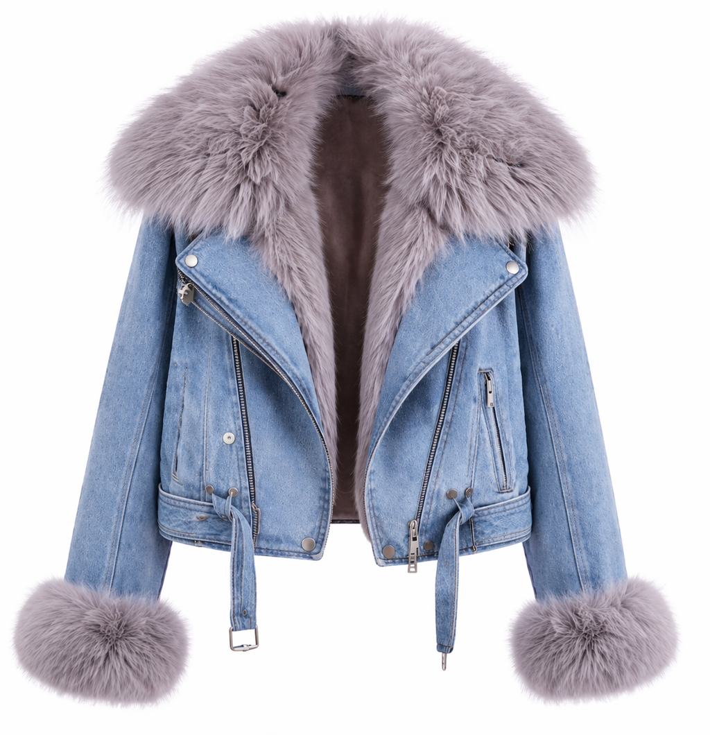 Chaqueta Biker Denim Fur™