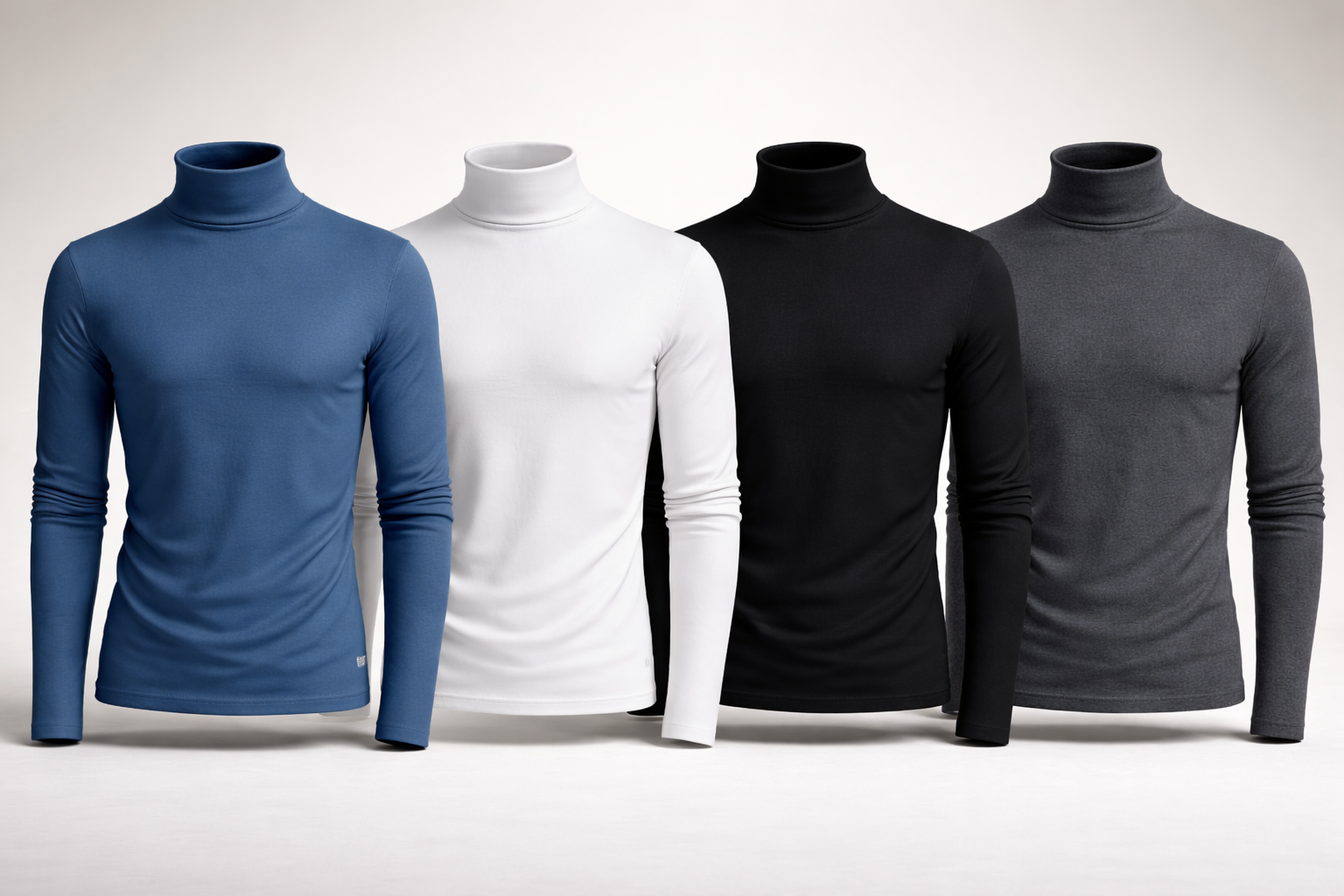 Camiseta de Cuello Alto Ajustada – Estilo Minimalista Premium