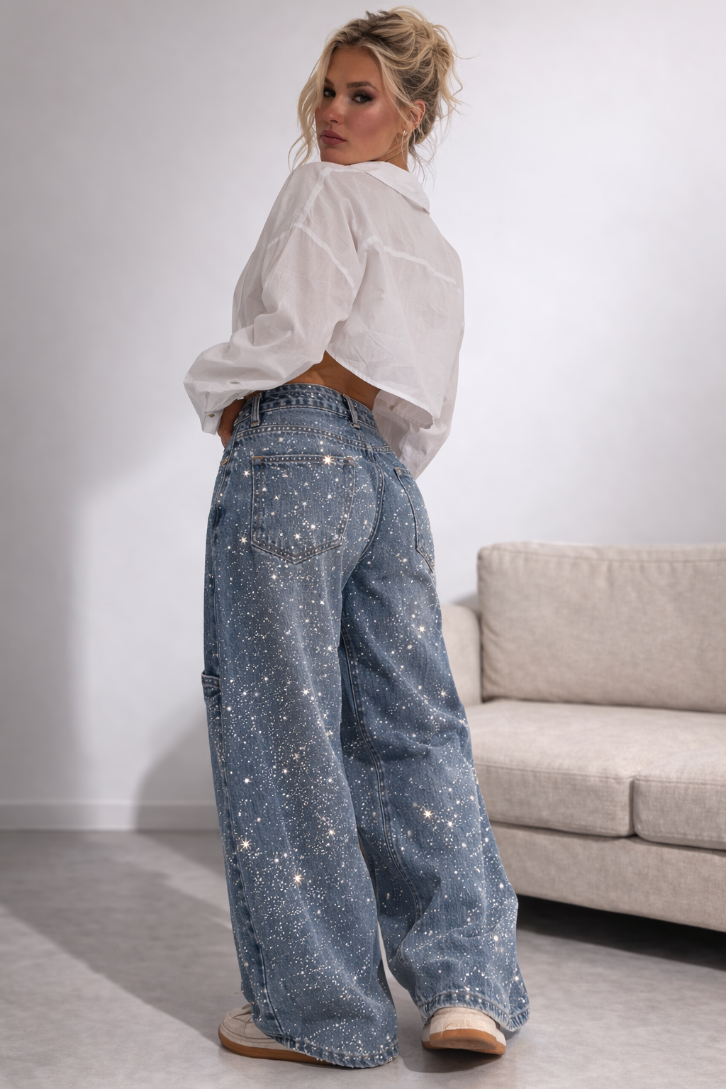 Jeans Brillo Glam Wide Leg - Urban Style
