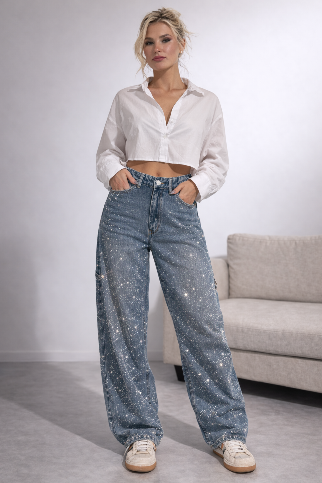 Jeans Brillo Glam Wide Leg - Urban Style