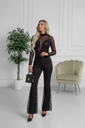 Noir Glam™ – Mono Elegante con Transparencias y Detalles Brillantes