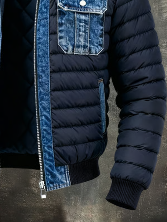 Chaqueta Casual Híbrida Denim & Puffer Premium para Hombre