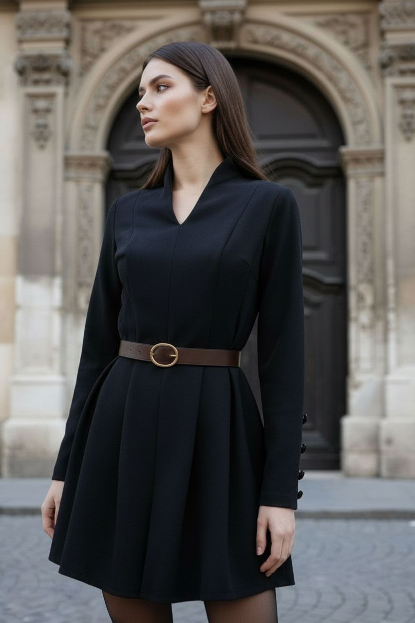 Vestido EleganceForm™ – Silueta Sofisticada de Corte Premium