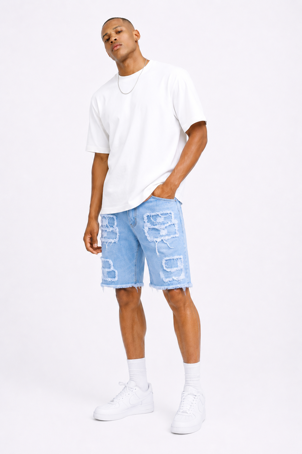Essential Urban Shorts™ – Short Denim Roto Oversize | Estilo Streetwear Premium