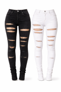 Pantalón Skinny Negro Desgastado™