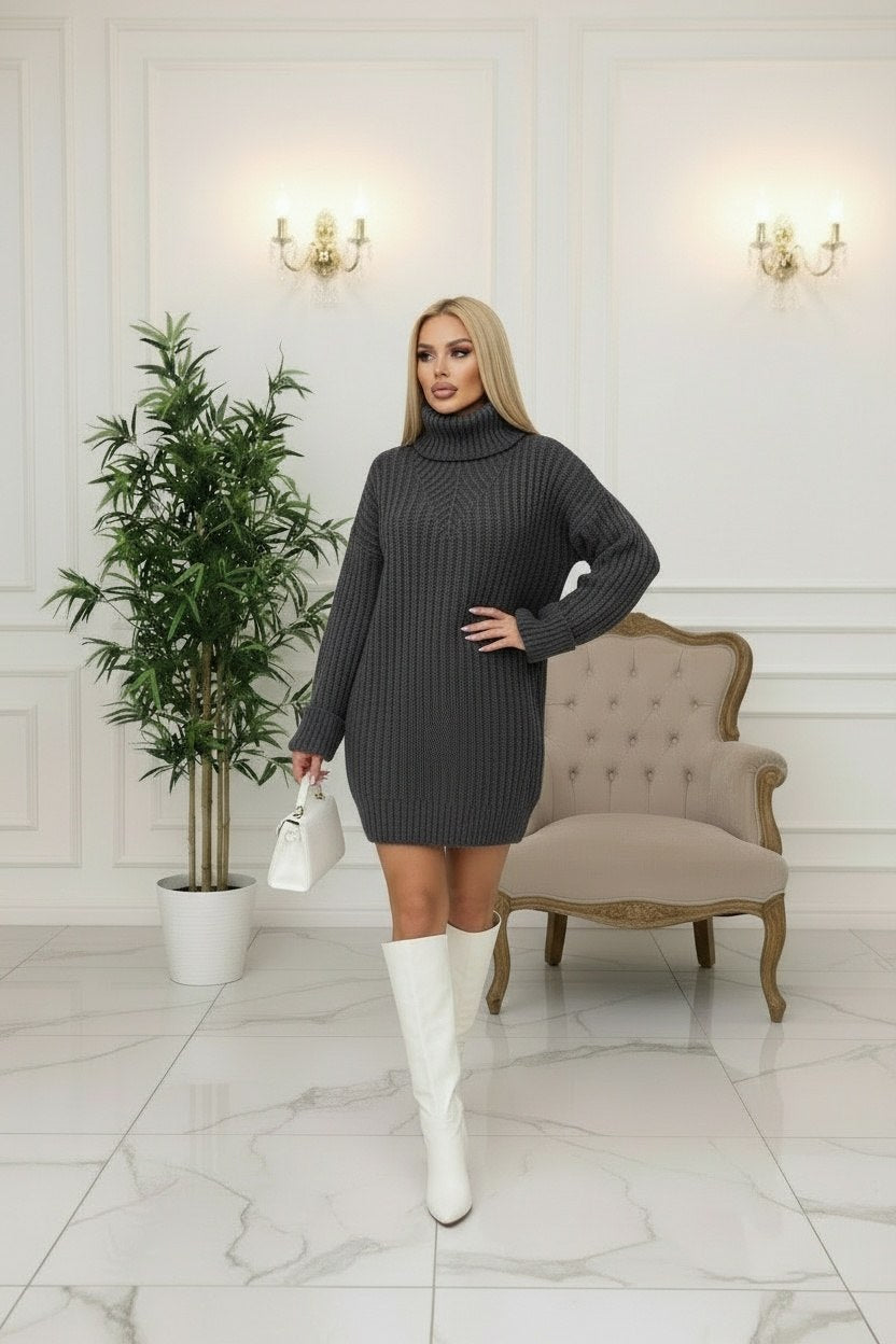 Lumière Cozy™ – Vestido Suéter de Punto Moderno