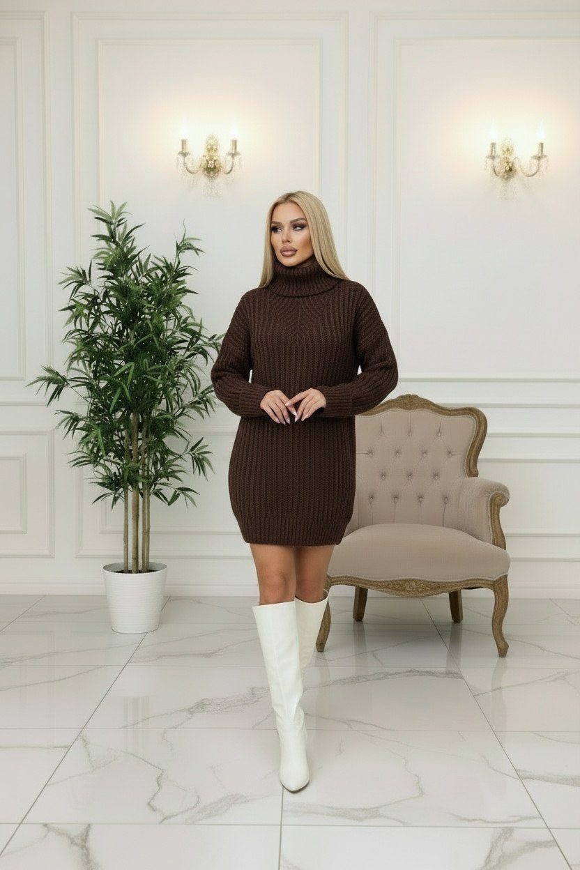 Lumière Cozy™ – Vestido Suéter de Punto Moderno