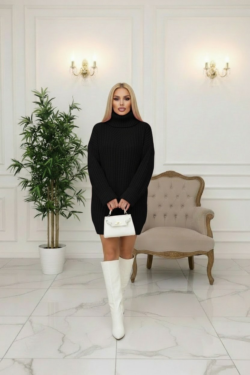 Lumière Cozy™ – Vestido Suéter de Punto Moderno
