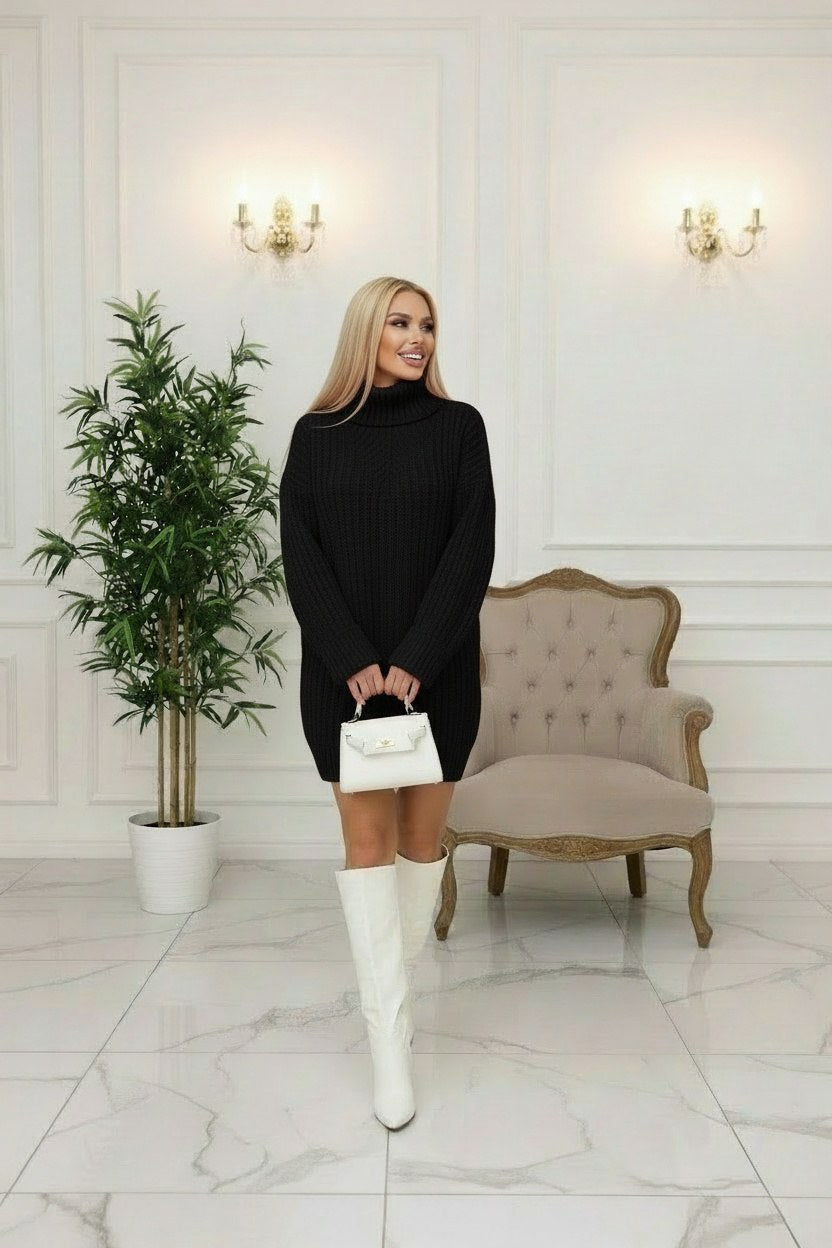 Lumière Cozy™ – Vestido Suéter de Punto Moderno